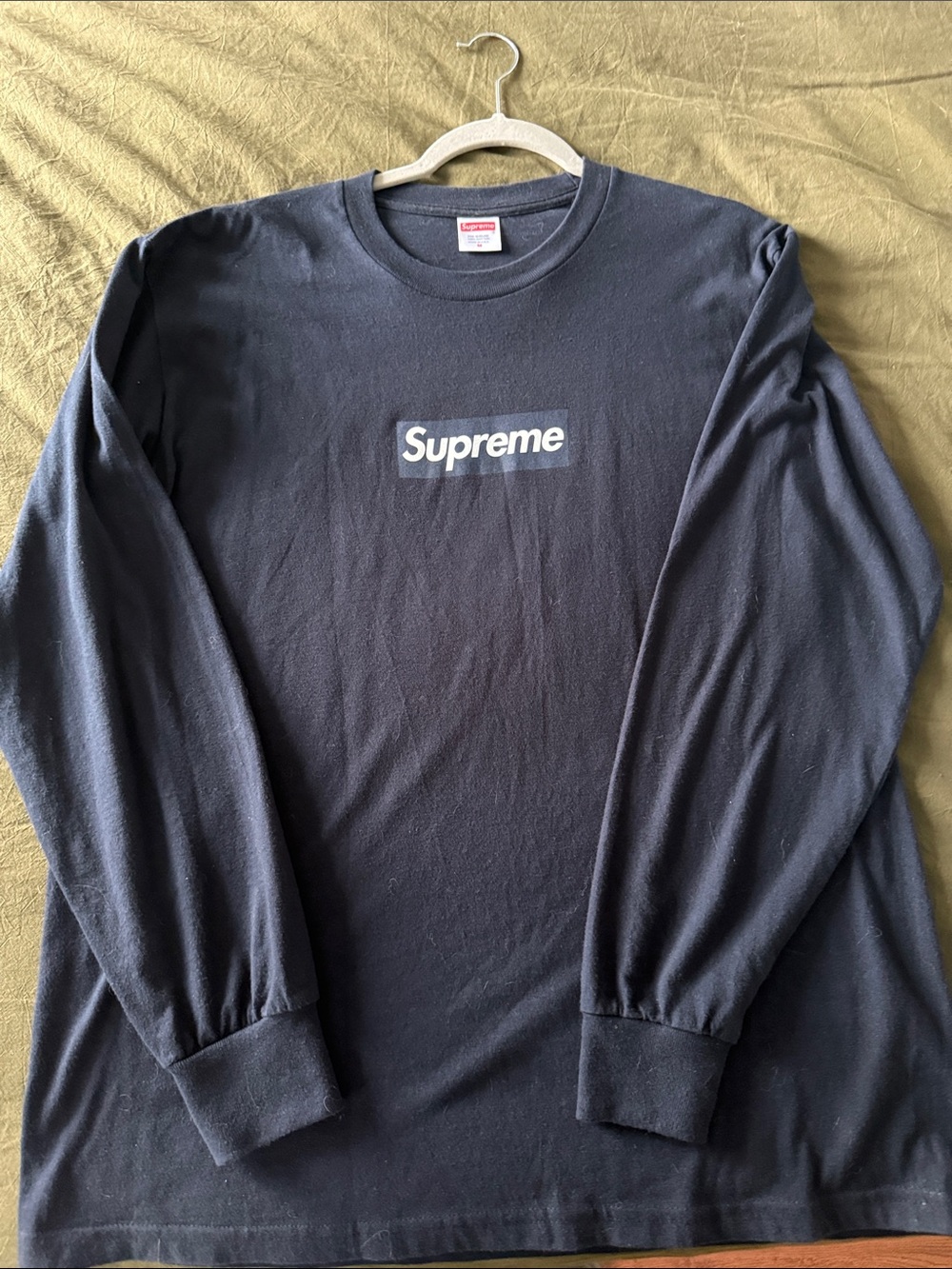 Authentic Supreme Black Long Sleeve Box Logo Tee